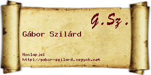 Gábor Szilárd névjegykártya