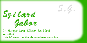 szilard gabor business card